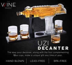 Uzi Whiskey Decanter Premium Barware Gift Elegant Drinkware Collection-3