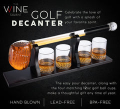 Golf Club Whiskey Decanter Premium Barware Gift Elegant Drinkware Collection-3