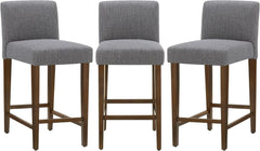 Comfortable Upholstered Bar Stools Set of Three-0