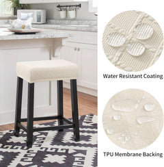 Rectangle Stool Covers 2 Pack Waterproof Stretch Bar Stools-3