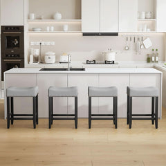 Ergonomic Upholstered Bar Stools Set for Kitchen Island-4