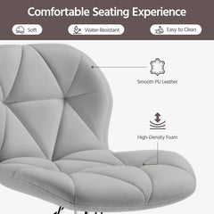 Elegant PU Leather Swivel Bar Stools Set of Four-4