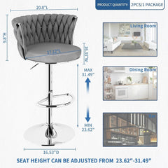 Modern Velvet Swivel Bar Stools Set of Four-2