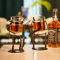 Rifle Hunter Whiskey Glass Bullet Glass Metal Cup Holder Guns Whiskey Scotch Liquor Cup Holder Holds-4