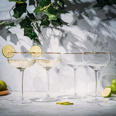 Gold Rim Glasses 7 Oz Set Of 4 Gold Rim Classic Manhattan Glasses For Martini Cocktails Champagne Wi-3