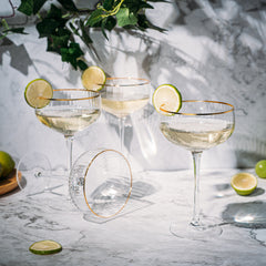 Gold Rim Glasses 7 Oz Set Of 4 Gold Rim Classic Manhattan Glasses For Martini Cocktails Champagne Wi-2