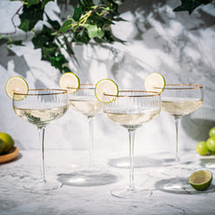Gold Rim Glasses 7 Oz Set Of 4 Gold Rim Classic Manhattan Glasses For Martini Cocktails Champagne Wi-4