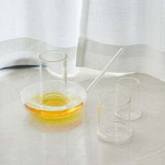 Genie Lamp Stackable Water Carafe Glasses Set 1000 Ml Glass Pitcher With 2 7OZ Glass-2