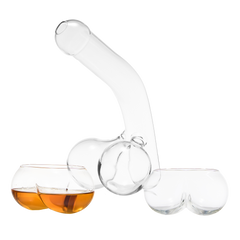 Penis Whiskey Decanter With Two Whiskey Glasses Unique Funny Glass Container For Scotch Tequila Bran-0