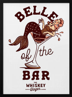 Wall art Belle Of The Bar Mermaid Pin Up Art-2