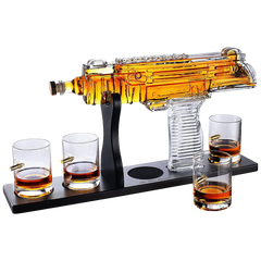 Uzi Whiskey Decanter Premium Barware Gift Elegant Drinkware Collection-0