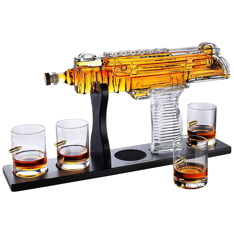 Uzi Whiskey Decanter Premium Barware Gift Elegant Drinkware Collection-0