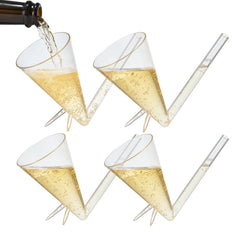 Champagne Shooter Champagne Flutes Glasses Unbreakable Acrylic With Stand Bridesmaid Proposal Box St-0